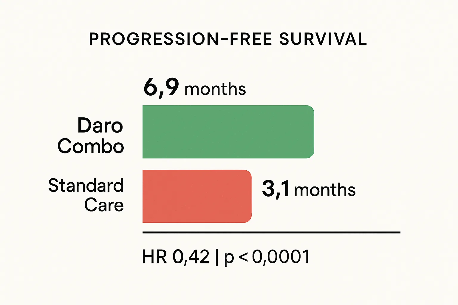 OptimUM-02 trial PFS scoreboard showing 6.9 months versus 3.1 months